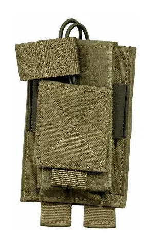 Handheld radio pouch with MOLLE webbing