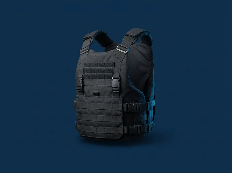 Illustration of a soft ballistic panel and tactical carrier vest